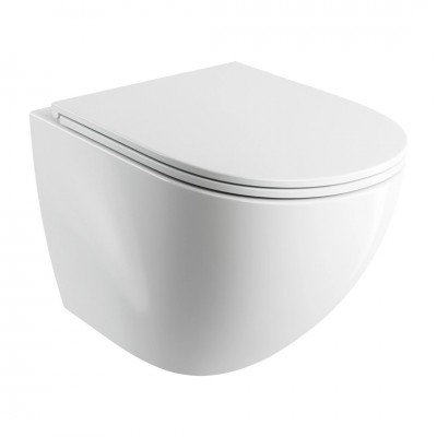 Omnires Ottawa Comfort miska WC wisząca bezkołnierzowa Silent Power z deską wolnoopadającą biała OTTAWACSPMWBP