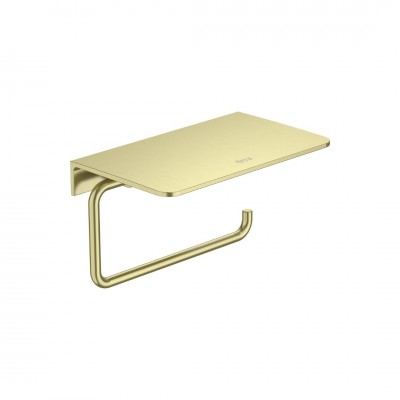 Roca Hotels 2.0 uchwyt na papier z półką złoty szczotkowany A817581VA0