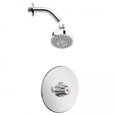 Delabie Tempostop zestaw natryskowy podtynkowy do wody zmieszanej chrom 67986