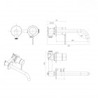 Oltens Rann bateria umywalkowa podtynkowa wylewka 19 cm chrom 32107100