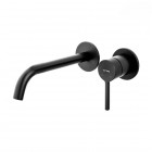 Oltens Rann bateria umywalkowa podtynkowa wylewka 19 cm czarny mat 32603300