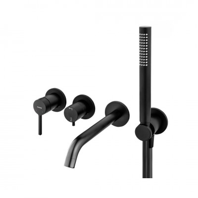 Oltens Rann bateria wannowa podtynkowa 4-otworowa czarny mat 34110300 Oltens Rann bateria wannowa podtynkowa 4-otworowa czarny mat 34110300