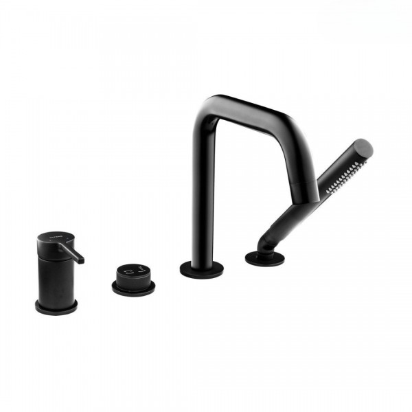 Oltens Rann bateria wannowa 4-otworowa czarny mat 34205300