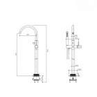 Oltens Rann bateria wannowa wolnostojąca chrom 34304100