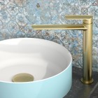 Vedo Aletta Spazzo bateria umywalkowa stojąca wysoka z korkiem klik klak złoto szczotkowane VBA5003/C/SZ