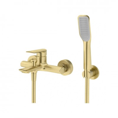 Vedo Aletta Spazzo bateria wannowa ścienna z zestawem natryskowym złoto szczotkowane VBA5006/S/SZ