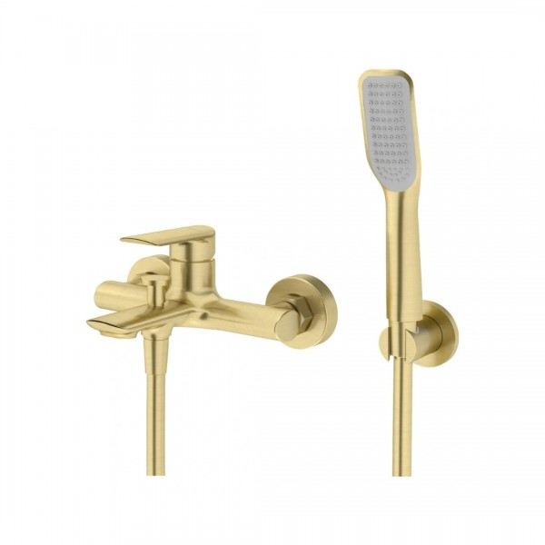 Vedo Aletta Spazzo bateria wannowa ścienna z zestawem natryskowym złoto szczotkowane VBA5006/S/SZ