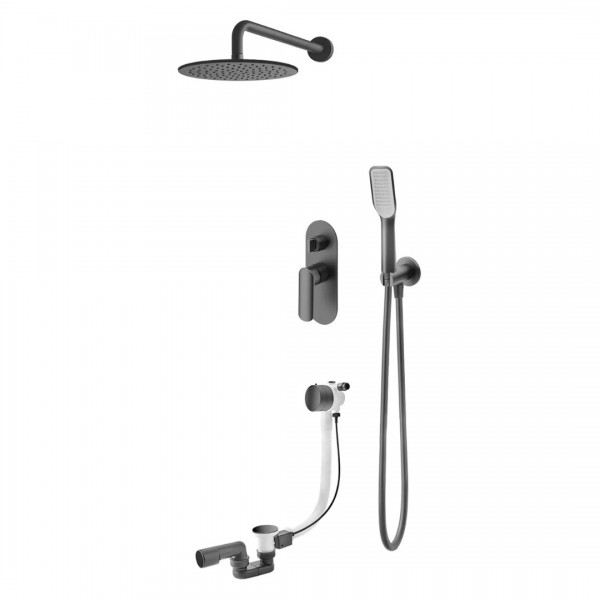 Vedo Aletta Black kompletny zestaw wannowy II deszczownica 25 cm czarny mat