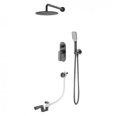 Vedo Aletta Black kompletny zestaw wannowy III deszczownica 25 cm czarny mat