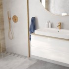 Oltens Molle kompletny zestaw prysznicowy podtynkowy deszczownica 30 cm złoto szczotkowane 36600810