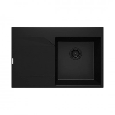 Deante Evora zlewozmywak granitowy 76x50 cm lewy czarny mat ZQJ_N11L