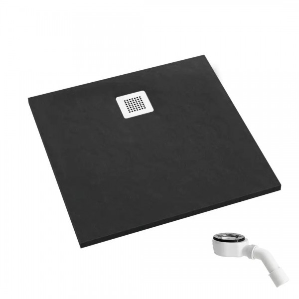 Schedpol Kalait Black Stone brodzik kwadratowy 80x80 cm 3.3200/C/ST-M2