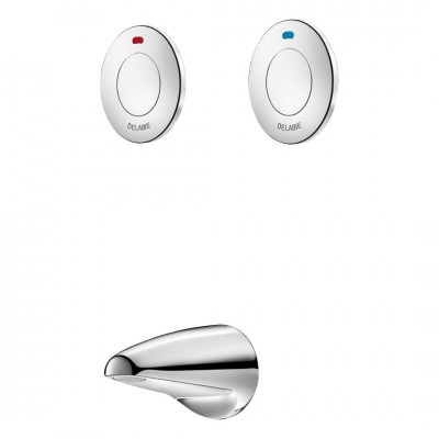 Delabie Tempostop TC bateria czasowa umywalkowa zaścienna do wody zmieszanej z antyblokadą chrom 748210