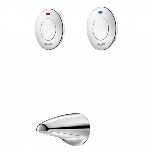 Delabie Tempostop TC bateria czasowa umywalkowa zaścienna do wody zmieszanej z antyblokadą chrom 748210
