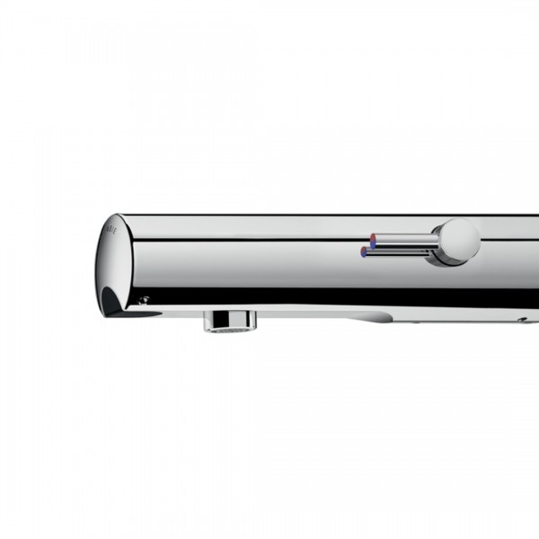 Delabie Tempomatic mix 4 bateria elektroniczna umywalkowa ścienna do wody zmieszanej zasilanie 230/12V chrom 493400