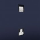 Oltens Grotta półka wnękowa z uchwytem na papier toaletowy 74 cm czarny mat 81113300