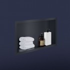 Oltens Grotta półka wnękowa 30x60x10 cm czarny mat 97001300