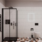 Oltens Grotta półka wnękowa 30x30x10 cm czarny mat 97000300