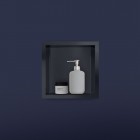 Oltens Grotta półka wnękowa 30x30x10 cm czarny mat 97000300