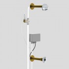 Delabie Tempomatic zestaw natryskowy zaścienny elektroniczny do wody zmieszanej zasilanie 230/12 V chrom 452159