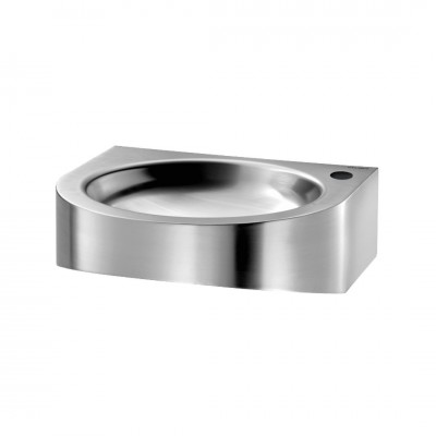 Delabie PRM XS umywalka 40x39 cm ścienna dla osób niepełnosprawnych stal nierdzewna satynowa 123400