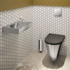 Delabie Lavando umywalka 45x30 cm ścienna prawa stal nierdzewna satynowa 121370