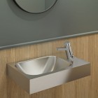 Delabie Lavando umywalka 45x30 cm ścienna prawa stal nierdzewna satynowa 121370