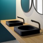 Delabie Quadra umywalka 38x38 cm nablatowa stal nierdzewna czarny mat 120650BK