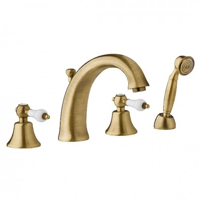 Demm Retro Etros bateria wannowa 4-otworowa stare złoto 2120/BR