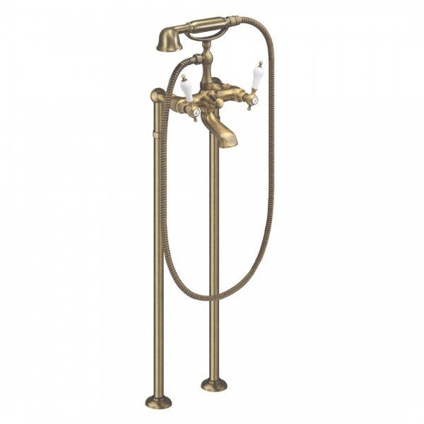 Demm Retro Etros bateria wannowa wolnostojąca stare złoto 2105FS/BR