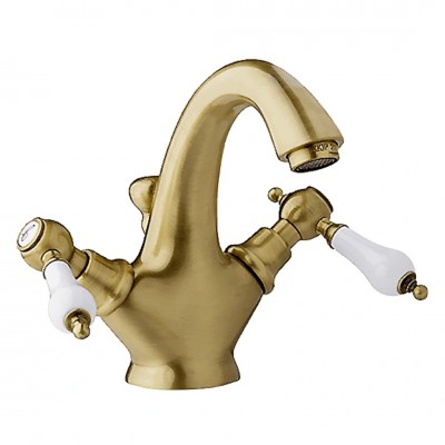 Demm Retro Etros bateria umywalkowa dwuuchwytowa stare złoto 2145/BR