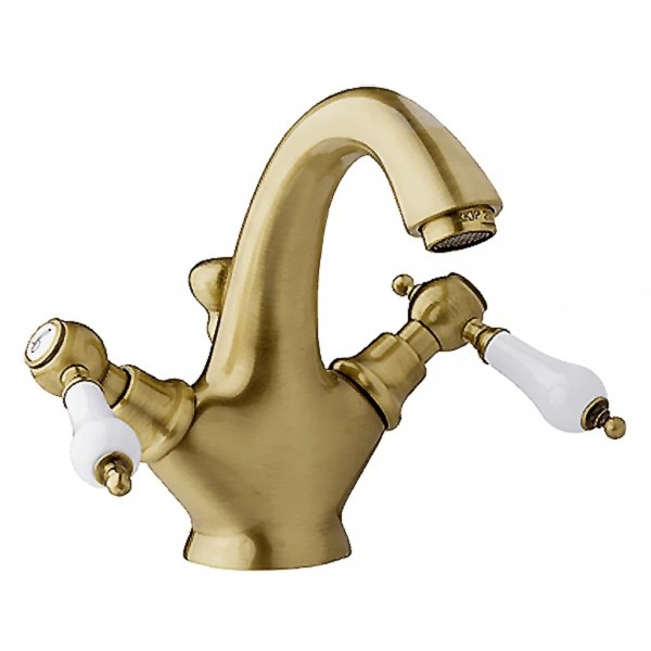 Demm Retro Etros bateria umywalkowa dwuuchwytowa stare złoto 2145/BR