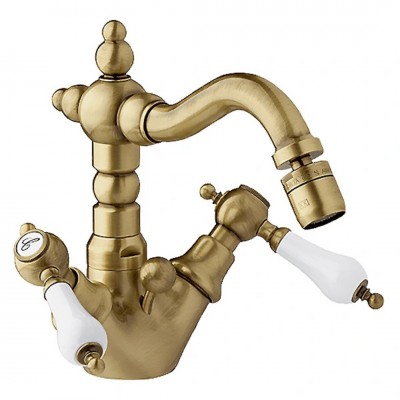 Demm Retro Etros bateria bidetowa wysoka stare złoto 2162/BR