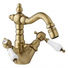 Demm Retro Etros bateria bidetowa wysoka stare złoto 2162/BR