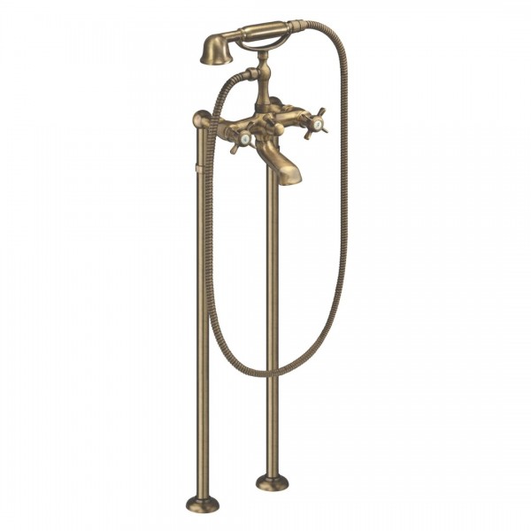 Demm Retro Victorian bateria wannowa wolnostojąca stare złoto 2210VFS/BR