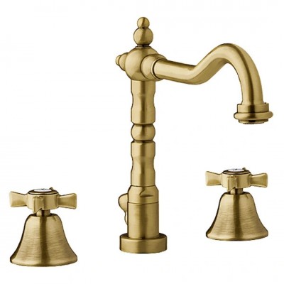 Demm Retro Victorian bateria umywalkowa 3-otworowa stare złoto 2252V/BR
