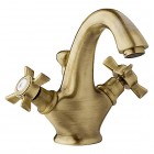 Demm Retro Victorian bateria umywalkowa dwuuchwytowa stare złoto 2275V/BR