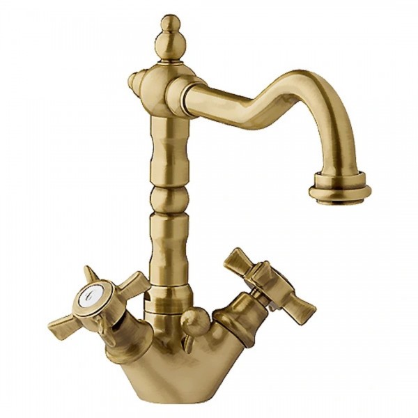 Demm Retro Victorian bateria umywalkowa wysoka stare złoto 2278V/BR