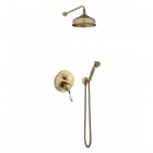 Demm Retro Vara kompletny zestaw prysznicowy deszczownica + słuchawka retro stare złoto 3852/BR