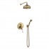 Demm Retro Vara kompletny zestaw prysznicowy deszczownica + słuchawka retro stare złoto 3852/BR