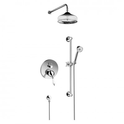 Demm Retro Vara kompletny zestaw prysznicowy deszczownica + zestaw natryskowy retro chrom 3856/CH