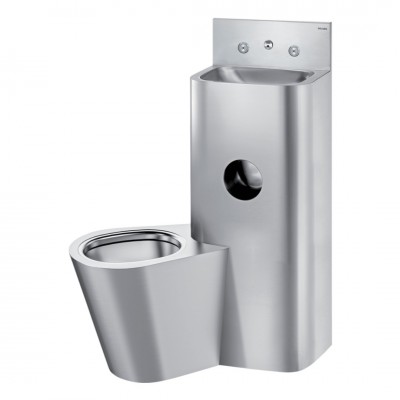 Delabie Kompact TC moduł umywalka z miską WC stojącą stal nierdzewna satynowa 166700