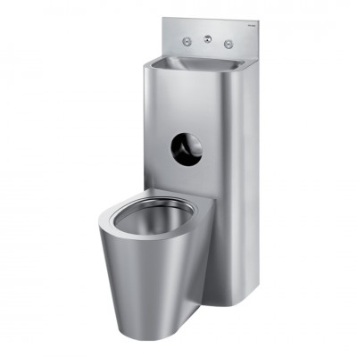 Delabie Kompact TC moduł umywalka z miską WC stojącą stal nierdzewna satynowa 166800