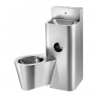 Delabie Kompact moduł umywalka z miską WC wiszącą stal nierdzewna satynowa 162400