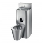 Delabie Kompact moduł umywalka z miską WC wiszącą stal nierdzewna satynowa 162500