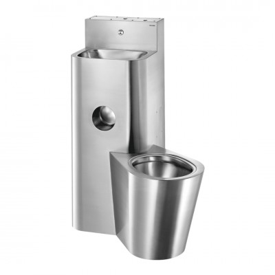 Delabie Kompact moduł umywalka z miską WC stojącą stal nierdzewna satynowa 162600