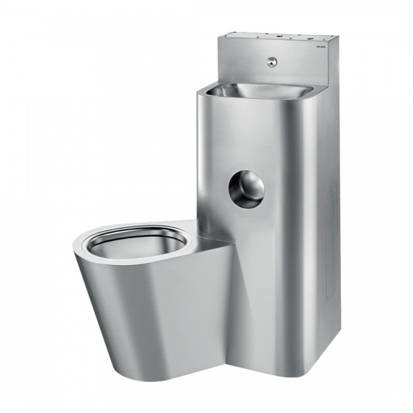 Delabie Kompact moduł umywalka z miską WC stojącą stal nierdzewna satynowa 162700