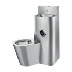 Delabie Kompact moduł umywalka z miską WC stojącą stal nierdzewna satynowa 162700