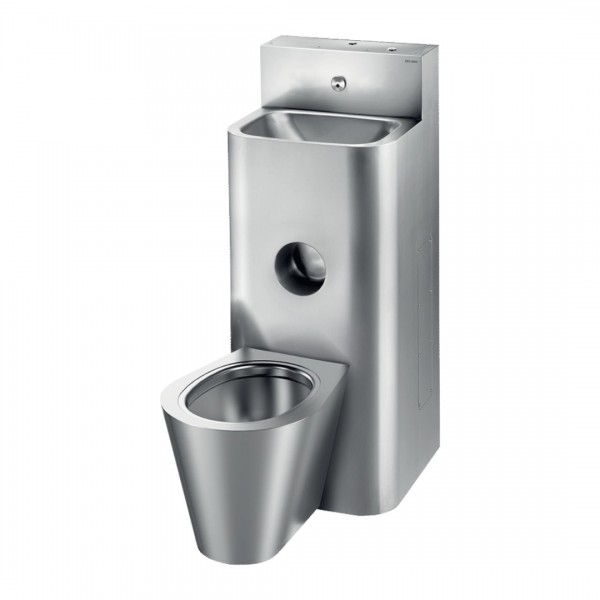 Delabie Kompact moduł umywalka z miską WC stojącą stal nierdzewna satynowa 162800