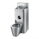 Delabie Kompact moduł umywalka z miską WC stojącą stal nierdzewna satynowa 162800